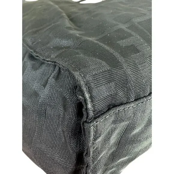 FENDI Fendi Zucca Signature FF Black Canvas Tote Shoulder bag (FFXX175)